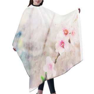 Personality  Watercolor Style And Abstract Image Of Cherry Tree Flowers Hair Cutting Cape