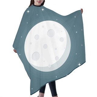 Personality  Moon Flat Design Style On Blue Background, Vector Illustration Hair Cutting Cape