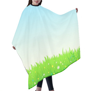 Personality  Bright Horizontal Background Summer Meadow Hair Cutting Cape