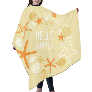 Personality   Frame With Shells And Starfishes Hair Cutting Cape