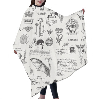 Personality  Abstract Seamless Pattern With Sketches And Notes Hair Cutting Cape