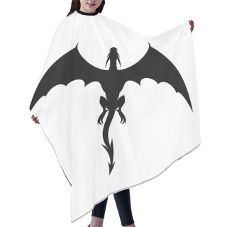 Personality  Strong Black Dragon In Flight. Hair Cutting Cape