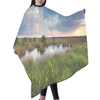 Personality  Sunset Over Swamp In Summer Hair Cutting Cape