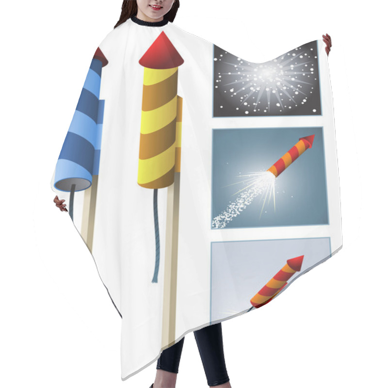 Personality  Fireworks Rocket Hair Cutting Cape