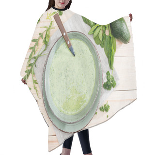 Personality  Green Avocado Soup  Hair Cutting Cape