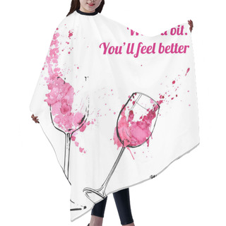 Personality  Wine Glass With Splashes Hair Cutting Cape