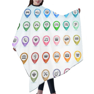 Personality  Set Of GPS Icons Hair Cutting Cape