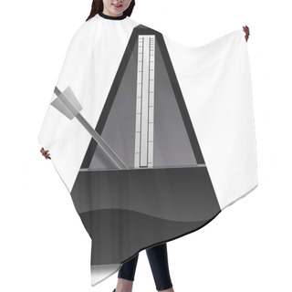 Personality  Black Metronome Vector Illustration Hair Cutting Cape