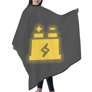 Personality  Battery Yellow Glowing Neon Icon Hair Cutting Cape