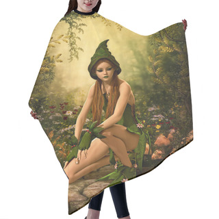 Personality  Green Forest Elf, 3d CG Hair Cutting Cape