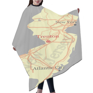 Personality  New Jersey Vector Accurate High Detailed State Map With Communit Hair Cutting Cape