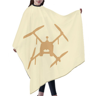Personality  Illustration Of Remote Controlled Military Drone Isolated On Beige Background Hair Cutting Cape