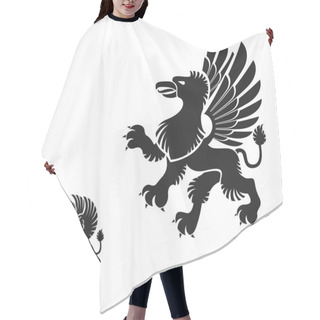 Personality  Winged Gryphon, Mythical Animal Ancient Emblems Elements Set. Heraldic Vector Design Elements Collection. Retro Style Label, Heraldry Logo. Hair Cutting Cape