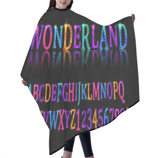 Personality  Wonderland Font. Fairy ABC. Set Of Letters. Magical Beast With Long Striped Tail. Vector Illustration Hair Cutting Cape