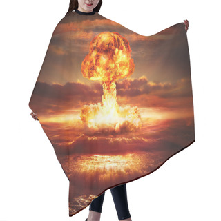 Personality  Explosion Nuclear Bomb In Ocean Hair Cutting Cape