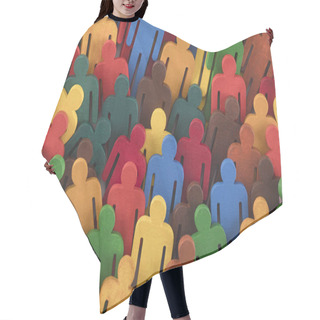 Personality  Colorful Painted Group Of People Figures  Hair Cutting Cape
