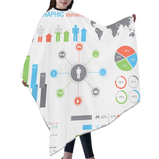 Personality  Set Of Infographic Elements Hair Cutting Cape