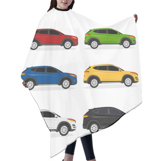 Personality  Collection Of Side View Hatchback Car Illustration Vector Hair Cutting Cape