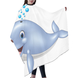 Personality  Cartoon Blue Whale Isolated On White Background Hair Cutting Cape