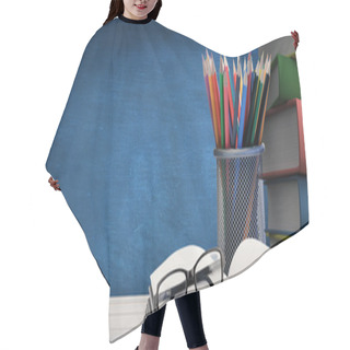Personality  School Supplies On Desk Hair Cutting Cape