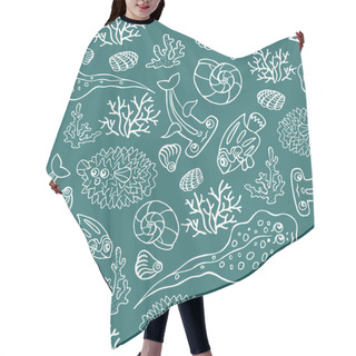 Personality  Sea Fish And Shells Hair Cutting Cape