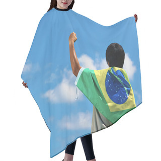 Personality  Brazil Supporter Hand Up Hair Cutting Cape