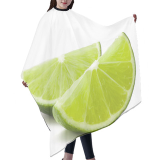 Personality  Citrus Lime Fruit Segment Isolated On White Background Cutout Hair Cutting Cape