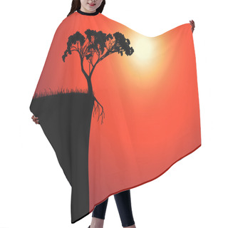 Personality  Single Lonely Tree On The Brink Hair Cutting Cape