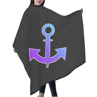 Personality  Boat Anchor Blue Gradient Vector Icon Hair Cutting Cape