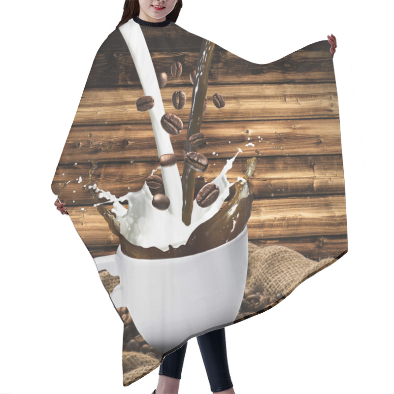 Personality  Cup Of Hot Coffee With Milk Hair Cutting Cape