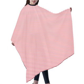 Personality  Striped Horizontal Red And White Pattern Texture Hair Cutting Cape