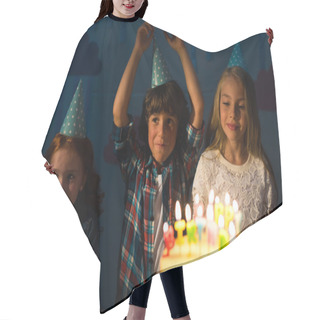 Personality  Happy Kids With Birthday Cake Hair Cutting Cape