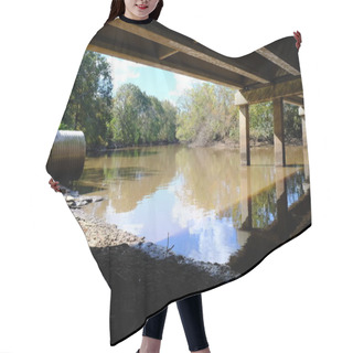 Personality  Under The Bridge On The Vermilion River In Lafayette Louisiana Hair Cutting Cape