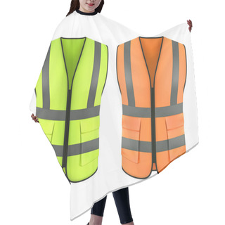 Personality  Reflective Orange Vest, Green Construction Jacket Hair Cutting Cape