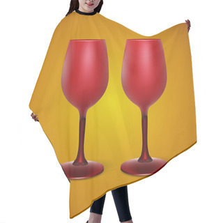 Personality  Vector Illustration With Wineglasses Hair Cutting Cape