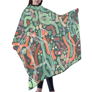 Personality  Retro Linear Pattern On Dark Background. Hair Cutting Cape