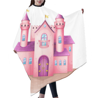 Personality  A Pink Colored Castle Hair Cutting Cape