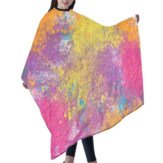 Personality  Top View Of Explosion Of Multicolored Holi Powder Hair Cutting Cape
