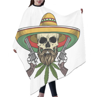 Personality  Mexican Sketch Skull Hair Cutting Cape