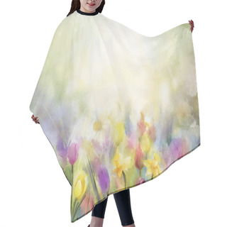 Personality  Watercolor Flowers Painting Hair Cutting Cape