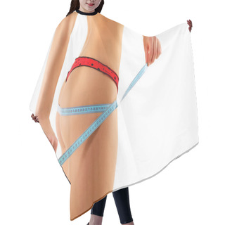 Personality  Buttock Beautiful Female Body In Bikini With Measuring Tape Isol Hair Cutting Cape