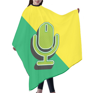 Personality  AD Radio Green And Yellow Modern 3d Vector Icon Logo Hair Cutting Cape