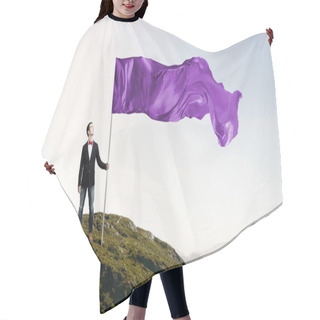 Personality  Man With Waving Flag Hair Cutting Cape
