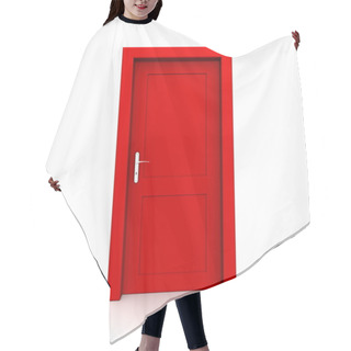 Personality  Closed Single Red Door Hair Cutting Cape