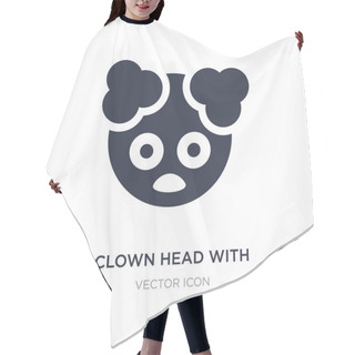 Personality  Clown Head With Hat Icon On White Background. Simple Element Ill Hair Cutting Cape