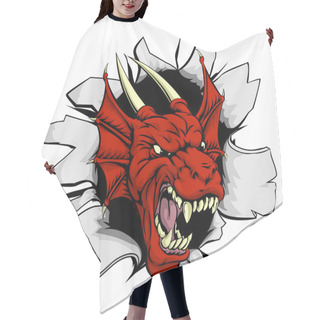 Personality  Red Dragon Smashing Out Hair Cutting Cape