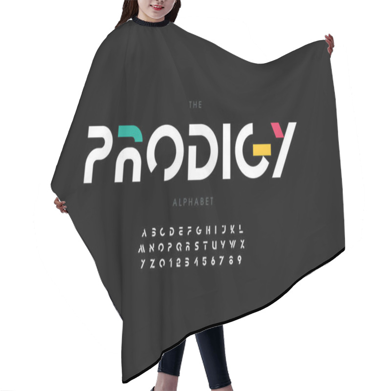 Personality  Stylized  Prodigy   Alphabet, Font,  Vector Illustration      Hair Cutting Cape