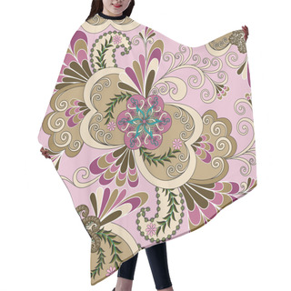 Personality  Multicolor Paisley With Flowers And Curls Hair Cutting Cape