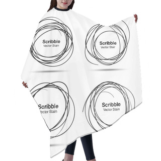 Personality  Set Of Hand Drawn Scribble Circles Hair Cutting Cape