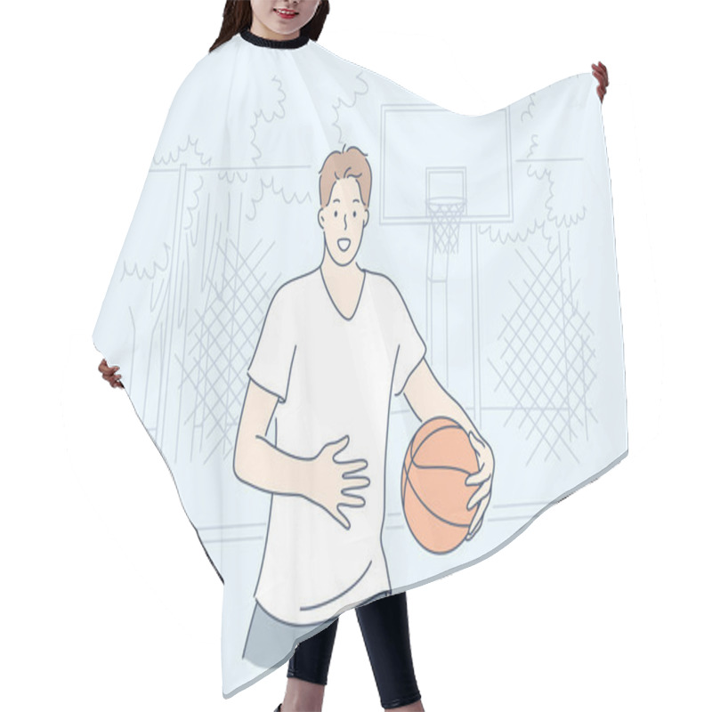 Personality  Man Playing Basketball Concept Hair Cutting Cape